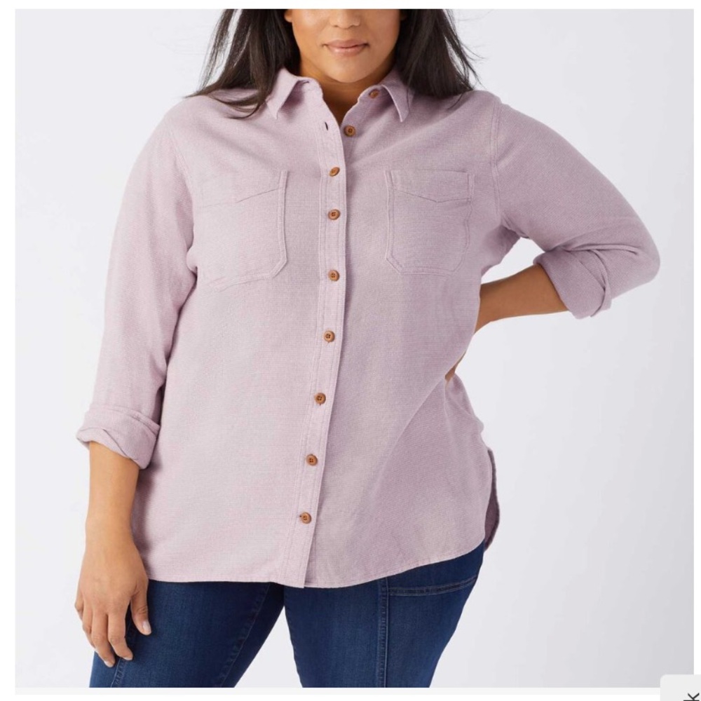 Duluth Trading Co Women's Lavender Button Down Shirt